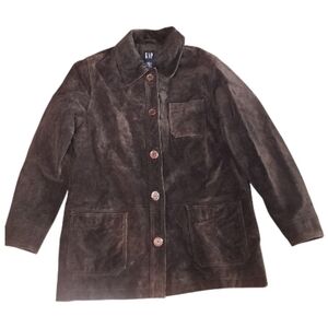Vintage GAP Chocolate Brown Suede Jacket Sz S